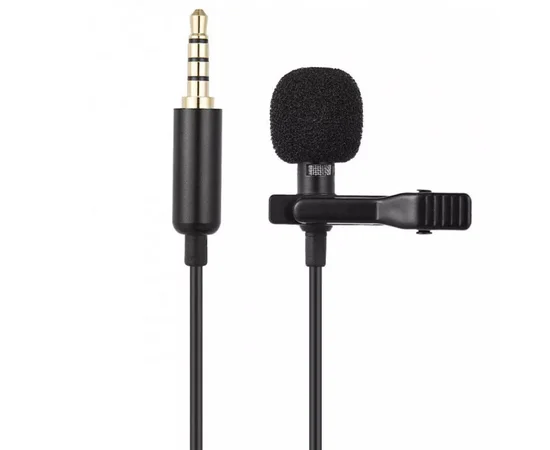 Микрофон петличный 3,5mm Mini-Jack Черный