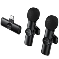 Петличный беспроводной микрофон Borofone BFK16A Winner dual-mic Type-C Black