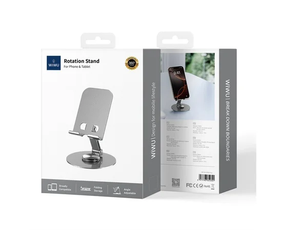 Подставка для телефона WIWU ZM-014 Desktoop Rotation Stand Grey