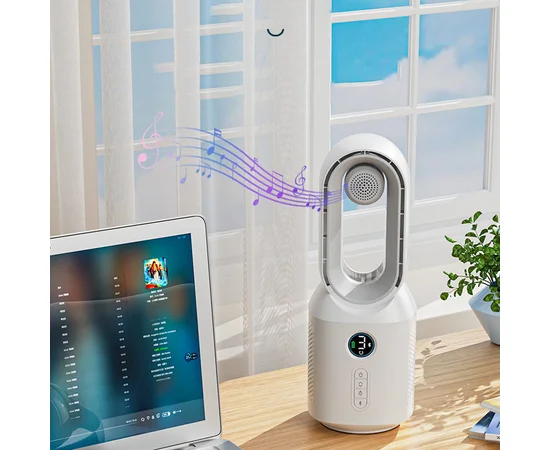 Настольный вентилятор F8 3in1 с Bluetooth-динамиком и ночником 4000mAh White