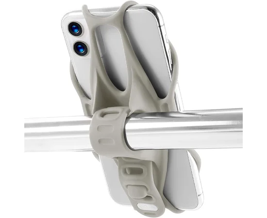 Велодержатель силиконовый для смартфонов от 4,3 до 6,3 дюйма Серый