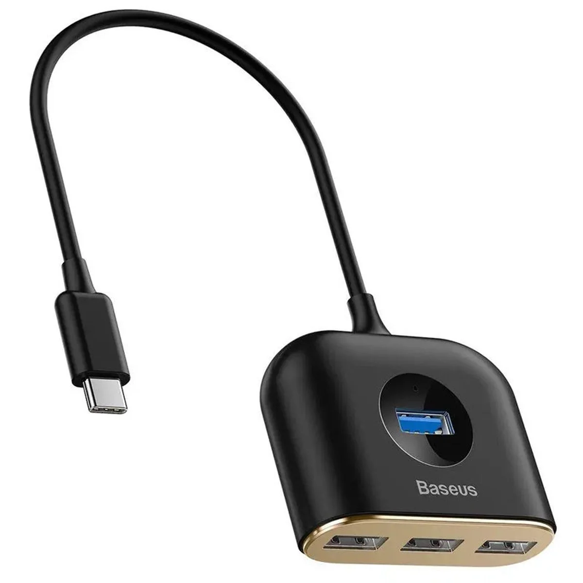 Переходник HUB Baseus Square round 4-in-1 UBS3.0 1m (CAHUB-AY) Black