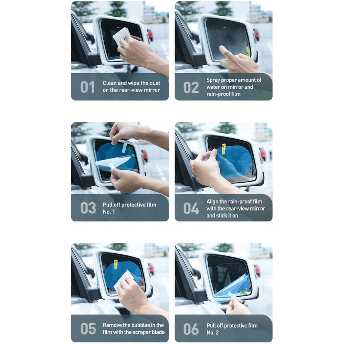 Пленка антидождь на стекло Baseus Rainproof Film 150*100 (2 шт/овал)  Прозрачный