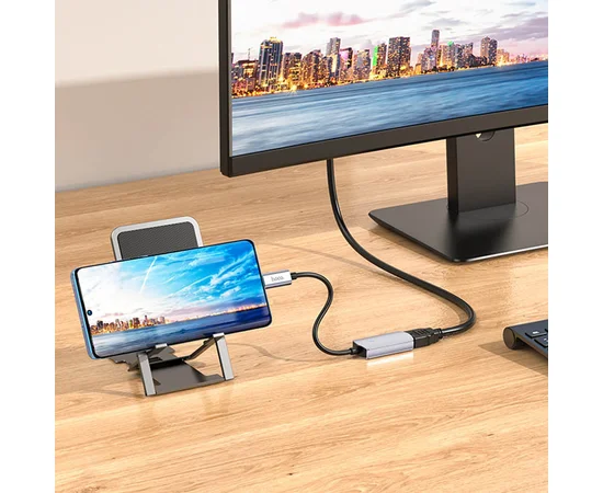 Переходник Hoco UA20 Presage Type-C to HDTV Metal gray