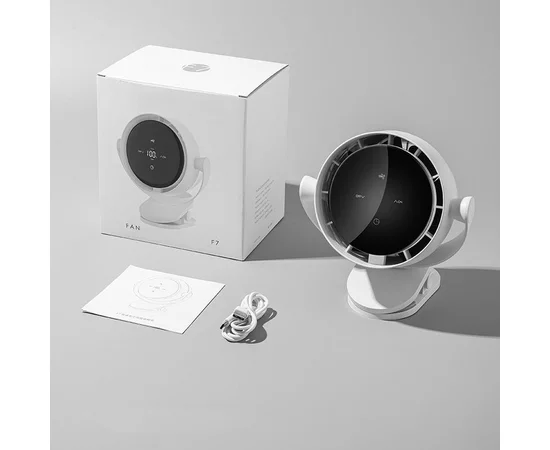 Настольный вентилятор F7 с зажимом 4000mAh White