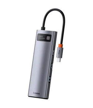 Перехідник HUB Baseus Metal Gleam Series 7-Port (Type-C to HDMI+USB3.0*3+PD+RJ45) (B0003070)