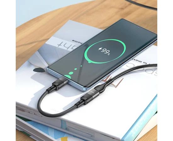 Переходник Hoco U107 Type-C male to Lightning female (0.1m) Black