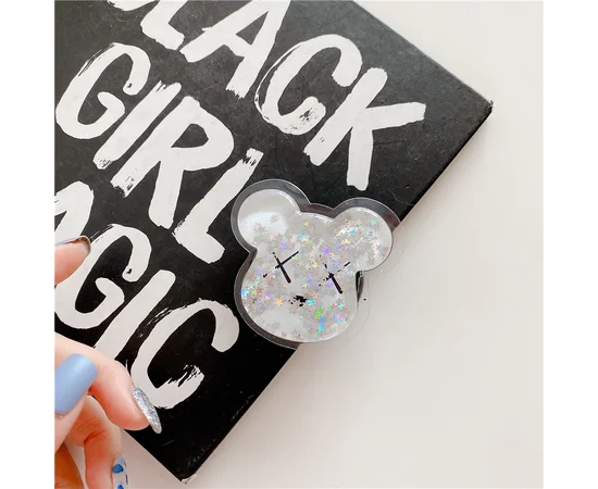 Держатель для телефона круглый (liquid shine) Kaws Белый