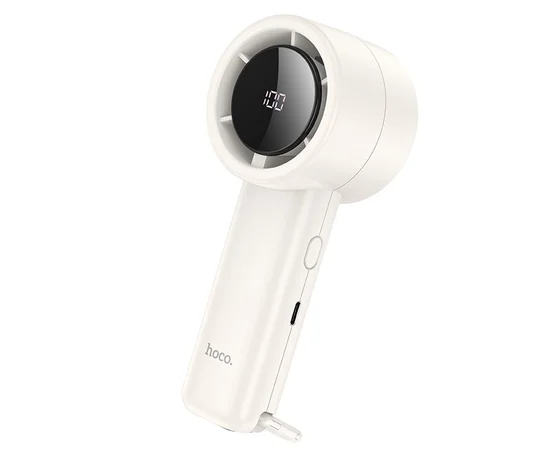 Портативний вентилятор Hoco HX63 Fashion high-speed handheld fan 2000 mAh White