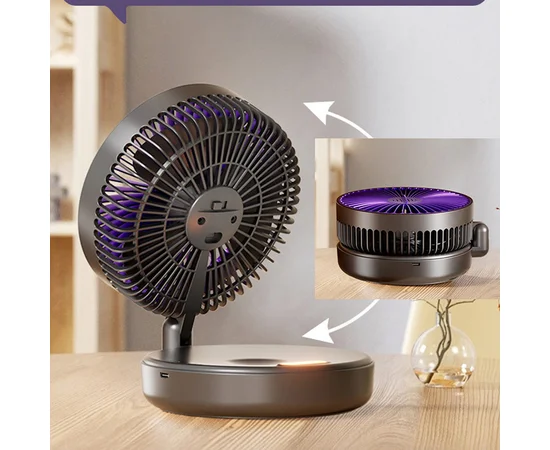 Портативный вентилятор Folding Light Fan 3in1 5000mAh Grey