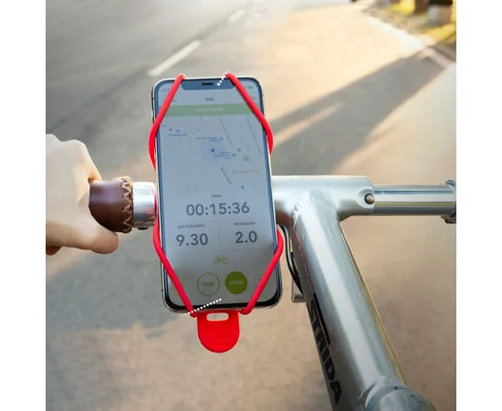 Велодержатель силиконовый для смартфонов от 4,3 до 6,3 дюйма Красный