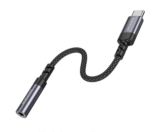 Перехідник Borofone BV24 Graceful Type-C to 3.5mm Metal grey