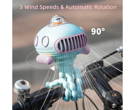 Мультифункциональный вентилятор Submarine F18 with music and battery 4000 mAh Blue