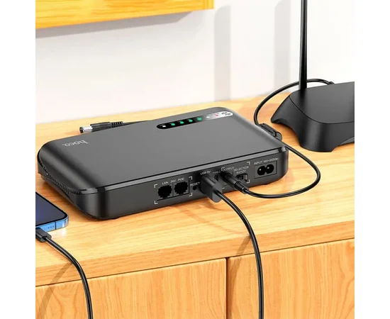 Источник бесперебойного питания Hoco DB62 Smart Mini UPS для роутеров 5V/9V/12V 20000 mAh Black