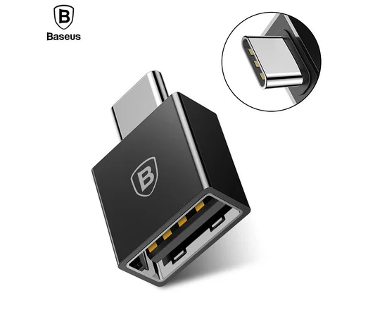 Переходник Baseus Exquisite Type-C Male to USB Female (CATJQ) Черный