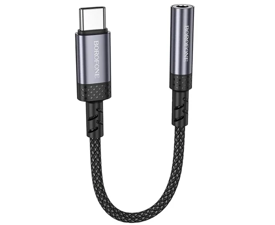 Перехідник Borofone BV24 Graceful Type-C to 3.5mm Metal grey