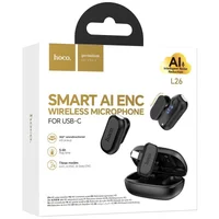 Петличный беспроводной микрофон Hoco L26 Dual-mic Smart AI (Type-C) Black