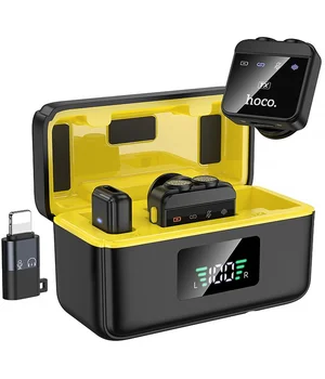 Петличный беспроводной микрофон Hoco L17 Dual-mic magnetic (Lightning/Type-C) Black Петличный беспроводной микрофон Hoco L17 Dual-mic magnetic (Lightning/Type-C) Black