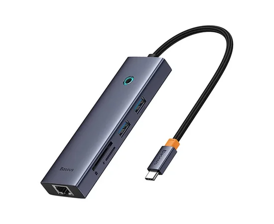 Переходник Baseus Hub UltraJoy 7-Port (Type-C to HDMI4K@60Hz+USB3.0*2+PD+SD/TF3.0+3.5mm) (B0005280) Slate Grey