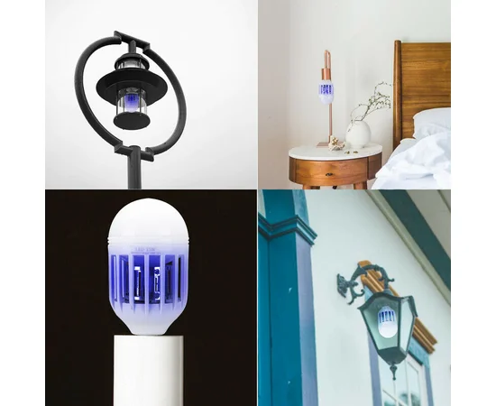 Антимоскитная светодиодная лампочка 2 в 1 против комаров,москитов,мошек фумигатор Белый