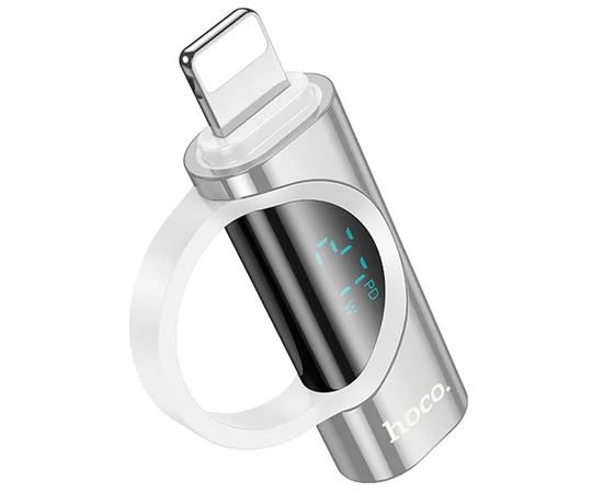 Переходник Hoco UA32B Lightning male to Type-C female display adapter Silver