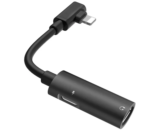 Переходник Hoco LS18 "Tanco" Dual Lightning Черный