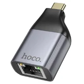 Переходник Hoco UA35 Type-C to RJ45 Metal grey