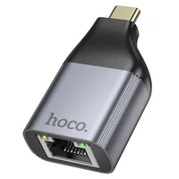 Переходник Hoco UA35 Type-C to RJ45 Metal grey