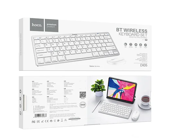 Набор клавиатура + мышь Hoco DI05, беспроводной Белый