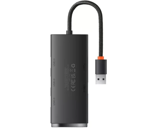 Переходник HUB Baseus Lite Series 4in1 (USB-A to USB3.0*4) (0.25m) (WKQX03) Black