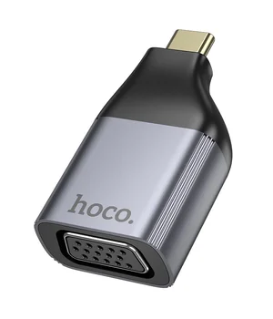 Перехідник Hoco UA34 Type-C to VGA Metal grey