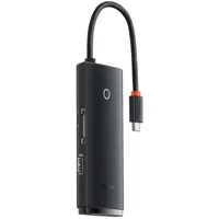 Переходник HUB Baseus Lite Series 6in1 (Type-C to HDMI+2xUSB3.0+Type-C Data+SD/TF) (WKQX050001) Black