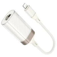 Переходник Hoco UA41A Crystal Lightning to RJ45 100 Mbs (0.15m) Apricot