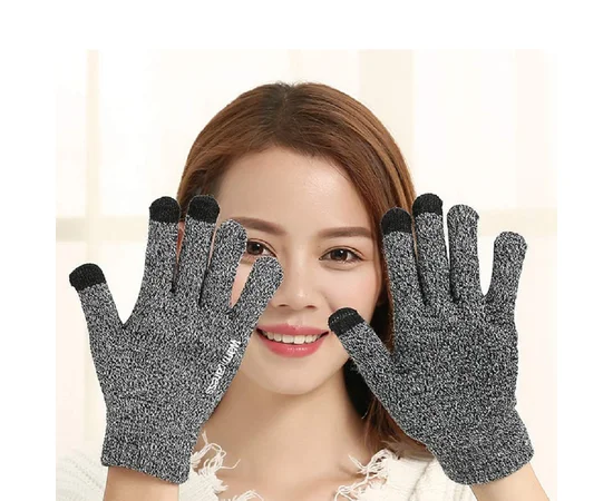 Перчатки сенсорные Warm caress (нескользящие) Темно-серый