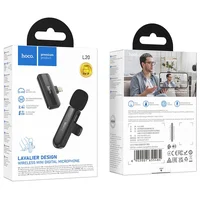Петличный беспроводной микрофон Hoco L20 Fair Lightning Black