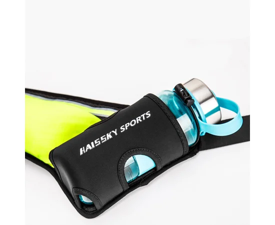 Спортивная сумка на пояс Haissky с карманом для бутылки Зеленый