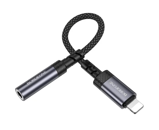 Переходник Borofone BV24 Graceful Lightning to 3.5mm Metal grey