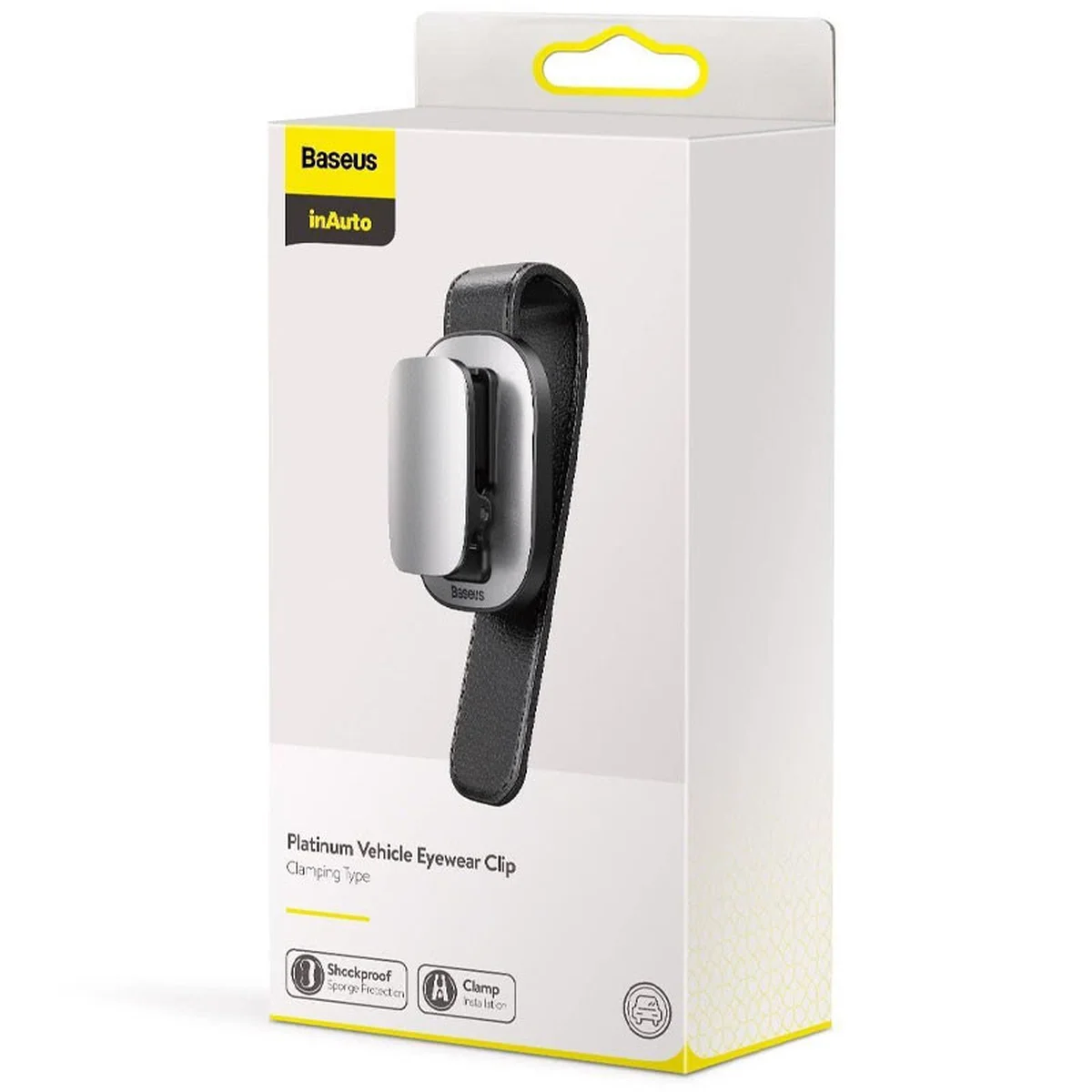 Держатель в машину для очков Baseus Platinum Vehicle (champing type) (ACYJN) Серебряный