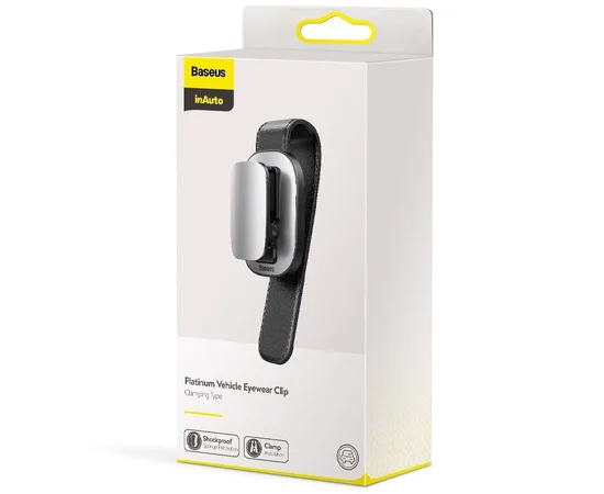 Держатель в машину для очков Baseus Platinum Vehicle (champing type) (ACYJN) Серебряный