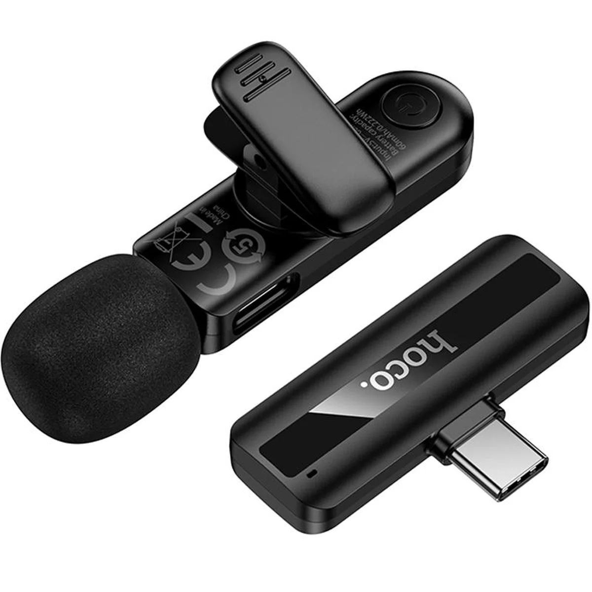 Петличный беспроводной микрофон Hoco L20 Fair Type-C Black