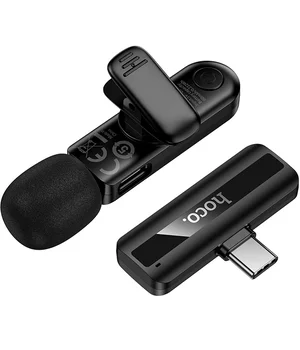 Петличний бездротовий мікрофон Hoco L20 Fair Type-C Black