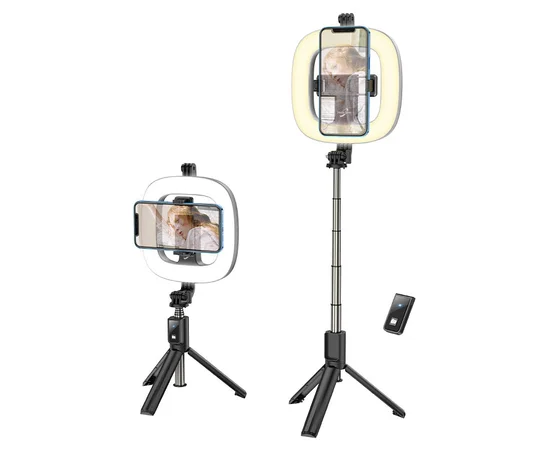 Кольцевая лампа с держателем Hoco LV03 Plus Черный