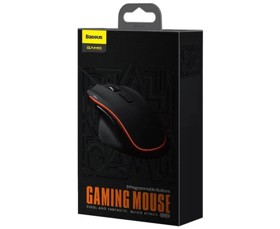 Мышь Baseus GAMO 9 Programmable Buttons, проводная Черный