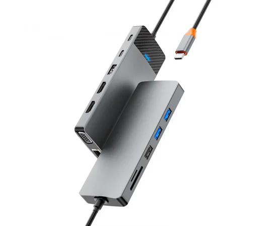 Переходник HUB WIWU Linker Series 12 in 1 Pro Grey