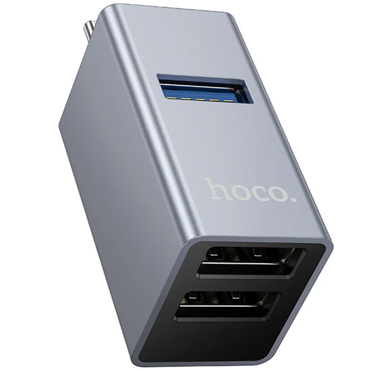 Переходник HUB Hoco HB54A 3in1 (Type-C to 2xUSB2.0+USB3.0) Metal grey