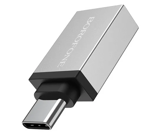 Переходник Borofone BV3 OTG to Type-C Серебряный