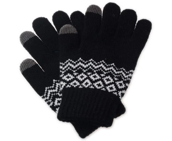 Перчатки сенсорные SHOU с узором Черный