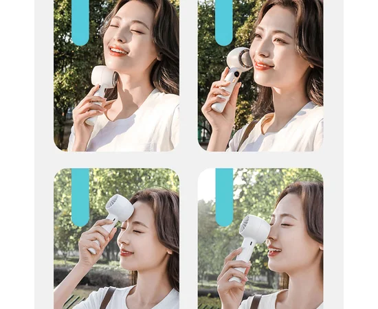 Портативний вентилятор YL007 with Display з підставкою для телефону 2000mAh White