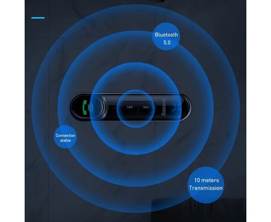Адаптер Baseus AUX Qiyin Car Bluetooth Receiver (WXQY) Черный