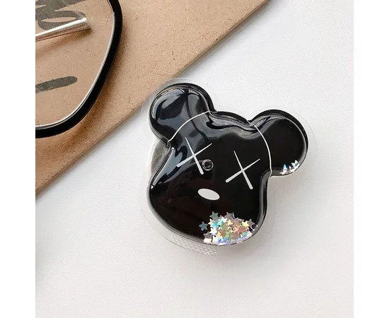 Держатель для телефона круглый (liquid shine) Kaws / Черный